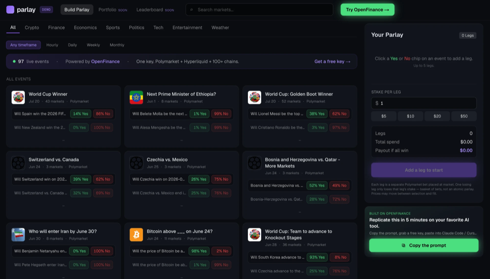 Parlay built on OpenFinance